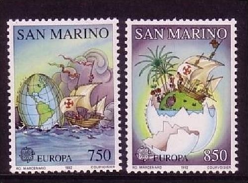 SAN MARINO MI-NR. 1508-1509 POSTFRISCH(MINT) EUROPA 1992 ENTDECKUNG AMERIKAS COLUMBUS