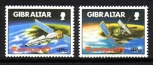 GIBRALTAR MI-NR. 613-614 POSTFRISCH(MINT) EUROPA 1991 - EUROPÄISCHE WELTRAUMFAHRT