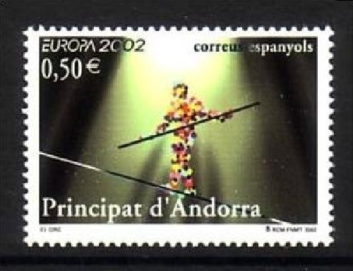 ANDORRA (SPAN) MI-NR. 290 POSTFRISCH(MINT) EUROPA 2002 ZIRKUS SEILTÄNZER
