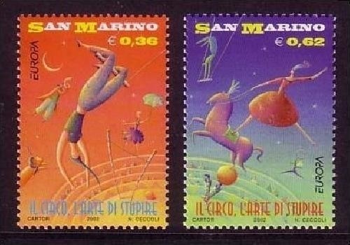 SAN MARINO MI-NR. 2018-2019 POSTFRISCH EUROPA 2002 ZIRKUS ARTISTEN