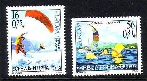 JUGOSLAWIEN MI-NR. 3196-3197 POSTFRISCH(MINT) EUROPA 2004 FERIEN PARAGLIDING SEGELN