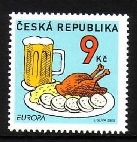 TSCHECHISCHE REPUBLIK MI-NR. 433 POSTFRISCH(MINT) EUROPA 2005 GASTRONOMIE BIER ENTENBRATEN