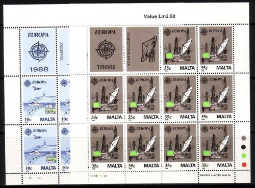 MALTA MI-NR. 794-795 POSTFRISCH(MINT) KLEINBOGENSATZ EUROPA 1988 EUROPA CEPT TRANSPORTMITTEL
