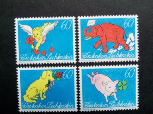 LIECHTENSTEIN MI-NR. 1085-1088 POSTFRISCH(MINT) GRUSSMARKEN 1994 ELEFANT SCHWEIN HUND