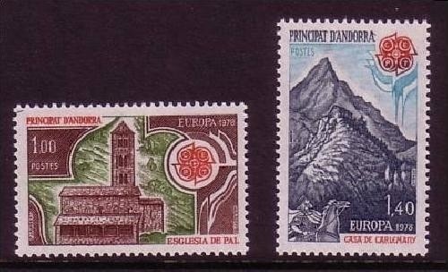 ANDORRA FRANZÖSISCH MI-NR. 290-291 POSTFRISCH(MINT) EUROPA 1978 KIRCHE