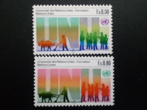 UNO GENF MI-NR. 129-130 POSTFRISCH(MINT) 10 JAHRE UNIVERSITÄT DER UN IN TOKIO 1985