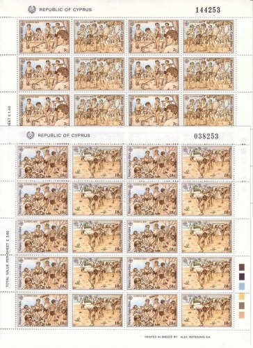 ZYPERN MI-NR. 715-718 POSTFRISCH(MINT) KLEINBOGENSATZ EUROPA CEPT 1989 KINDERSPIELE