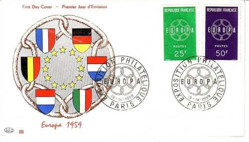 FRANKREICH MI-NR. 1262-1263 FDC CEPT 1959