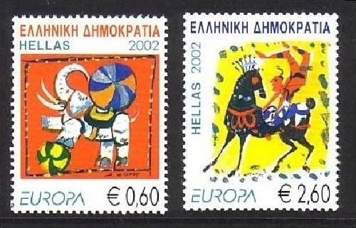 GRIECHENLAND MI-NR. 2110-2111 A POSTFRISCH(MINT) getrennt EUROPA 2002 ZIRKUS