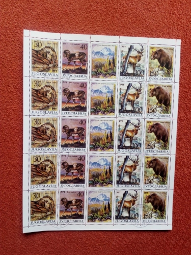 JUGOSLAWIEN MI-NR. 2206-2209 GESTEMPELT(USED) KLEINBOGEN FISCHOTTER MUFFLON HIRSCH BÄR