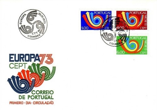 PORTUGAL MI-NR 1199-1201 FDC CEPT 1973 POSTHORN