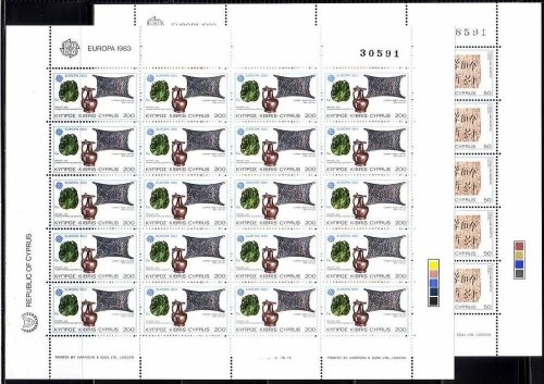 ZYPERN MI-NR. 582-583 POSTFRISCH(MINT) KLEINBOGENSATZ EUROPA 1983 GROSSE WERKE
