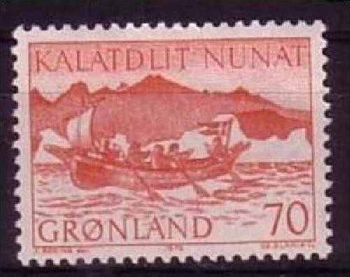 GRÖNLAND MI-NR. 82 POSTFRISCH(MINT) POSTBEFÖRDERUNG MIT FRAUENBOOT