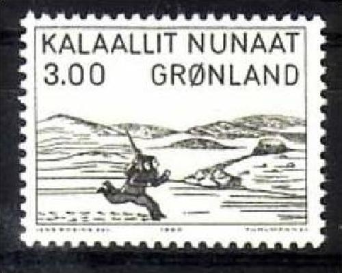 GRÖNLAND MI-NR. 124 POSTFRISCH(MINT) WETTRENNEN AUF DEM EIS 1980