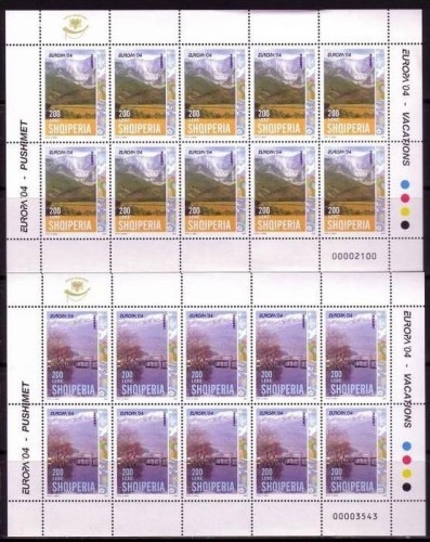 ALBANIEN MI-NR. 2966-2967 A POSTFRISCH(MINT) KLEINBOGENSATZ EUROPA 2004 FERIEN