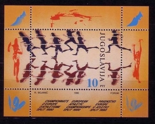 JUGOSLAWIEN BLOCK 37 POSTFRISCH(MINT) EUROPÄISCHE ATHLETIC MEISTERSCHAFT 1990 LAUFEN