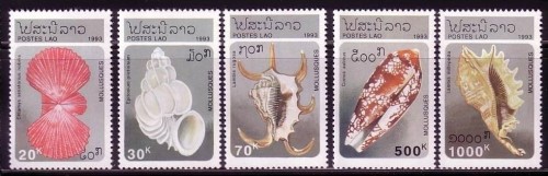 LAOS MI-NR. 1358-1362 POSTFRISCH(MINT) MUSCHELN und SCHNECKEN