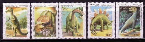LAOS MI-NR. 1443-1447 POSTFRISCH(MINT) PRÄHISTORISCHE TIERE - TRACHODON, STEGOSAURUS, TYRANNOSAURUS...