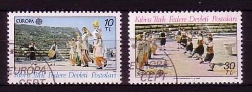 TÜRKISCH ZYPERN MI-NR. 98-99 GESTEMPELT(USED) EUROPA 1981 FOLKLORE VOLKSTÄNZE