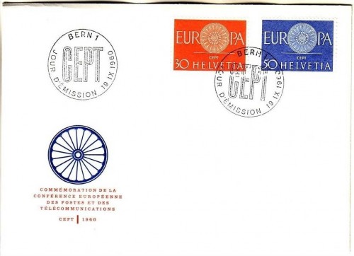 SCHWEIZ MI-NR. 720-721 FDC EUROPA 1960 WAGENRAD