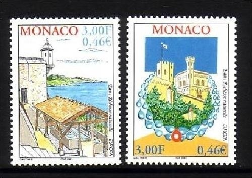 MONACO MI-NR. 2550-2551 POSTFRISCH(MINT) EUROPA 2001 WASSER FÜRSTENPALAST