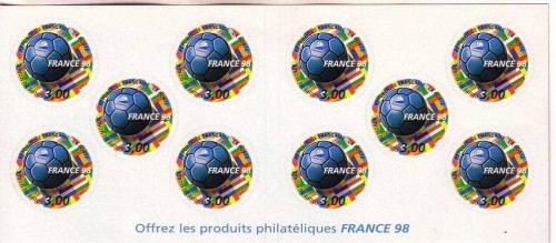 FRANKREICH MH mit MI-NR. 3279 POSTFRISCH selbstklebend FUSSBALL WM - FRANCE 98