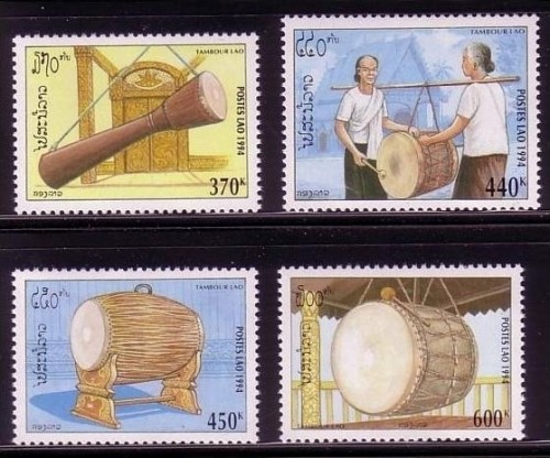 LAOS MI-NR. 1428-1431 POSTFRISCH(MINT) TRADITIONELLE LAOTISCHE TROMMELN 1994