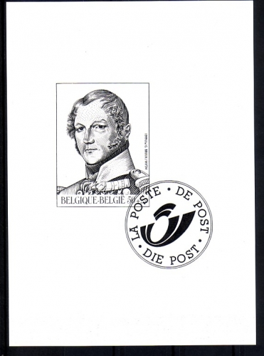 BELGIEN BLOCK 71 SCHWARZDRUCK - SONDERDRUCK - KÖNIG LEOPOLD I.