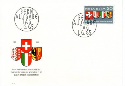 SCHWEIZ MI-NR. 819 FDC SCHWEIZER WAPPEN 1965