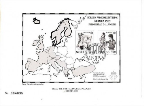 NORWEGEN NORDIA 89 - EUROPA 1989 - Schwarzdruck