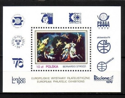 POLEN BLOCK 78 POSTFRISCH(MINT) INTERNATIONALE BRIEFMARKENAUSSTELLUNGEN IN EUROPA
