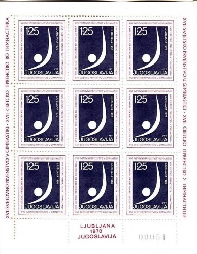 JUGOSLAWIEN MI-NR. 1398 POSTFRISCH(MINT) KLEINBOGEN WELTMEISTERSCHAFT DER TURNER 1970