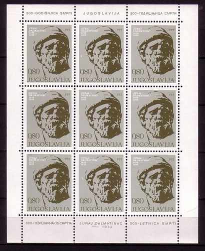 JUGOSLAWIEN MI-NR. 1522 POSTFRISCH(MINT) KLEINBOGEN JURAJ DALMATINAC BILDHAUER 1973