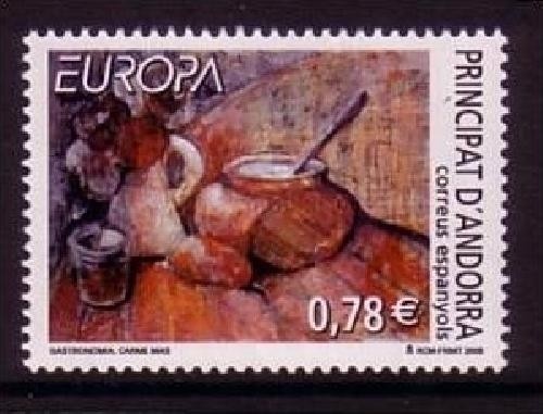 ANDORRA SPANISCH MI-NR. 324 POSTFRISCH(MINT) EUROPA 2005 ESSEN GEMÄLDE: GEDECKTER TISCH C. MAS