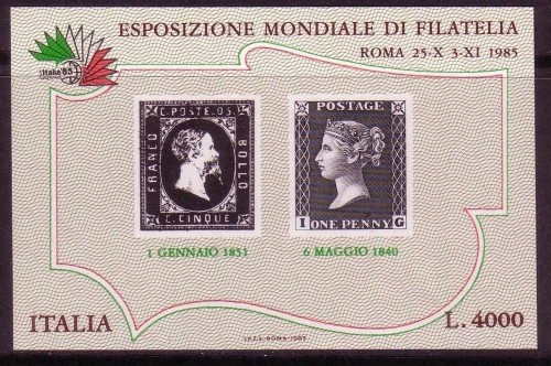 ITALIEN BLOCK 1 POSTFRISCH(MINT) ITALIA ´85 ROM - BRIEFMARKE AUF BRIEFMARKE