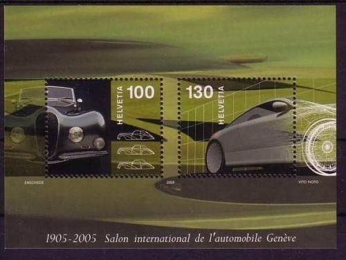 SCHWEIZ BLOCK 38 POSTFRISCH(MINT) 100 JAHRE AUTOMOBIL-SALON GENF 2005