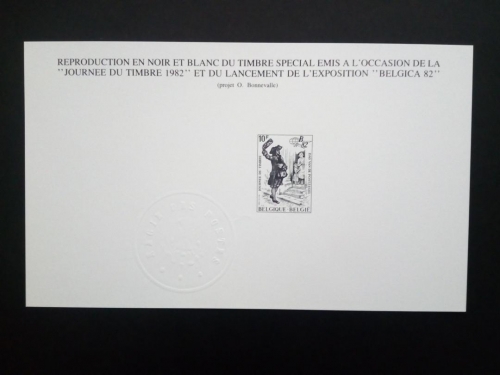 BELGIEN MI-NR. 2104 POSTFRISCH(MINT) IM SCHWARZDRUCKBLOCK BELGICA`82 BRIEFTRÄGER