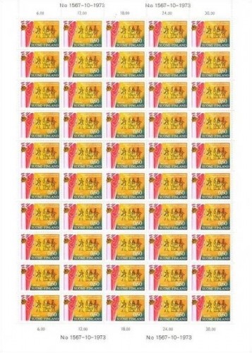 FINNLAND MI-NR. 740 POSTFRISCH(MINT) BOGEN(50) 100 JAHRE NATIONALOPER 1973
