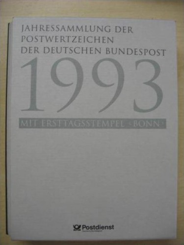 DEUTSCHLAND JAHRESSAMMLUNG(JAHRBUCH) 1993 ERSTTAGSSTEMPEL BONN
