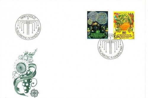 LIECHTENSTEIN MI-NR. 764-765 FDC EUROPA 1981 FOLKLORE