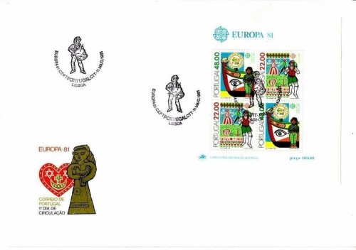 PORTUGAL BLOCK 32 FDC EUROPA 1981 FOLKLORE