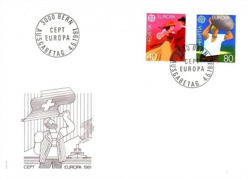 SCHWEIZ MI-NR. 1197-1198 FDC EUROPA 1981 FOLKLORE