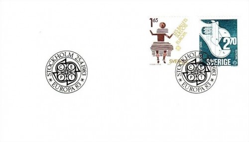SCHWEDEN MI-NR. 1237-1238 FDC EUROPA 1983 GROSSE WERKE ROLLGABELSCHLÜSSEL