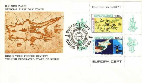 TÜRKISCH ZYPERN BLOCK 4 FDC EUROPA 1983