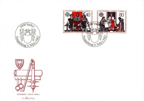 LIECHTENSTEIN MI-NR. 791-792 FDC EUROPA 1982 HISTORISCHE EREIGNISSE
