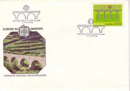MADEIRA MI-NR. 90 FDC EUROPA 1984 BRUECKEN