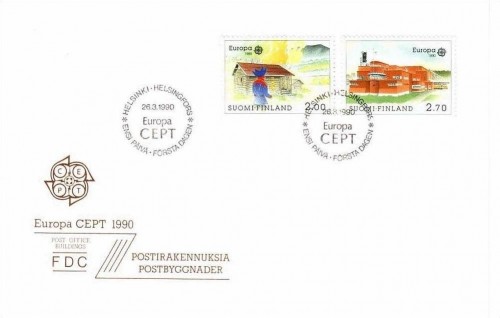 FINNLAND MI-NR. 1108-1109 FDC EUROPA 1990 POSTALISCHE EINRICHTUNG