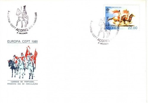 AZOREN MI-NR. 342 FDC EUROPA 1981 FOLKLORE PFERD REITERSPIELE
