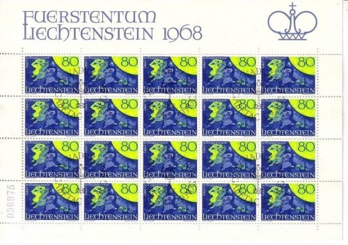 LIECHTENSTEIN MI-NR. 497-499 GESTEMPELT(USED) KLEINBOGENSATZ SAGEN(II) 1968