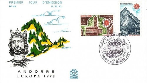 ANDORRA FRANZÖSISCH MI-NR. 290-291 FDC EUROPA 1978 BAUDENKMÄLER KIRCHE